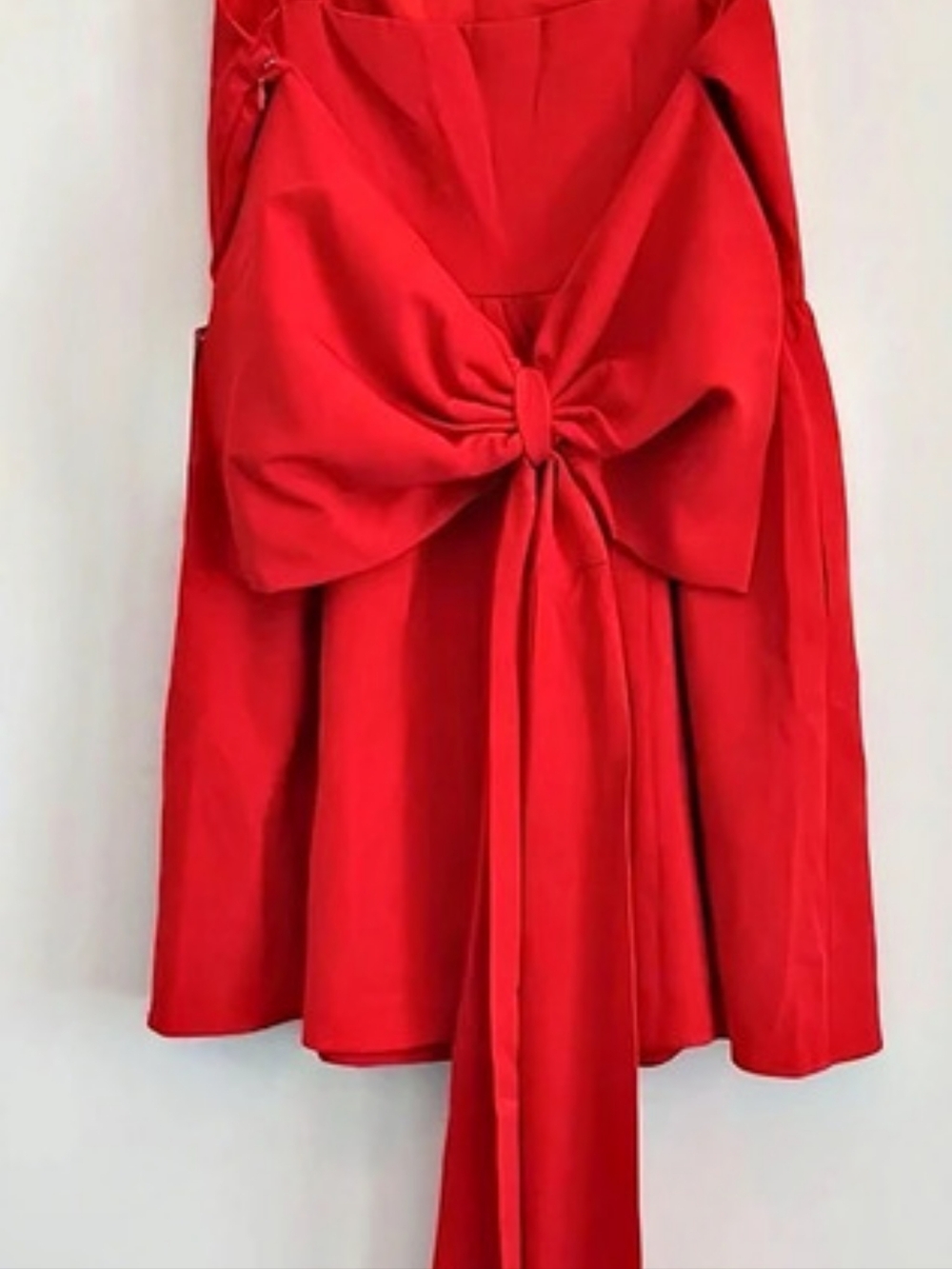 AURA Red Bow Mini Dress Size Large Like New